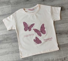 Футболка CMK «Accostail» бежевый, девочка 3-5-7-9-11 лет