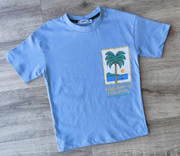 Футболка CMK «Пальма» голубой, мальчик 3-5-7-9-11 лет