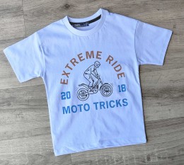 Футболка CMK «Moto tricks» белый, мальчик 3-5-7-9-11 лет
