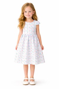 Сарафан «Точки» белый, девочка 6-9-12-18 месяцев