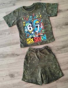 Костюм «Six Seven» зеленый, мальчик 3-4-5-6 лет