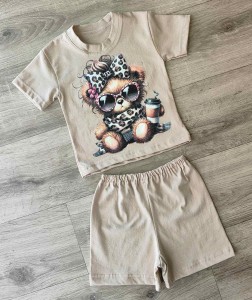 Костюм «Мишка» бежевый, девочка 9-18мес-3-5 лет