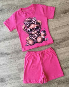 Костюм «Мишка» малиновый, девочка 9-18мес-3-5 лет