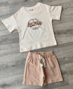 Костюм Liliboom "Машинка" бежевий, хлопчик 1-2-3-4 років