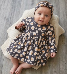 Сукня «Пелюстки» сірий(графітовий), 3-6-9-12-18 місяців