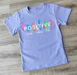 Футболка "Positive"  фіолетовий(бузковий), дівчинка 10-11-12-13 років