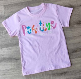 Футболка "Positive"  рожевий(пудра), дівчинка 10-11-12-13 років