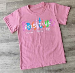 Футболка "Positive"  коричневий(теракотовий), дівчинка 10-11-12-13 років