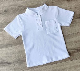 Футболка "Поло", белый, мальчик 1-2-3-4 лет