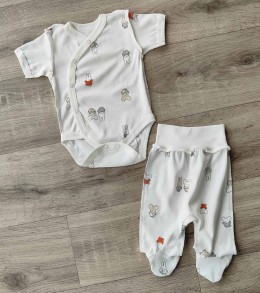 Комплект "Зайчики" молочный, унисекс 0-3 месяцев