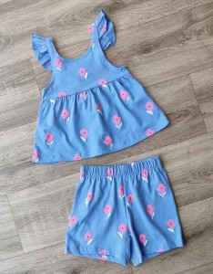 Костюм «Цветочки» синий, девочка 24 месяцев