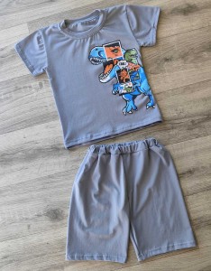 Костюм «Динозавр» серый(графитовый), мальчик 5-7-9-10 лет