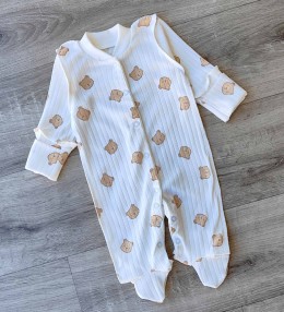 Человечек "Bear", молочный, унисекс 0-3 месяцев