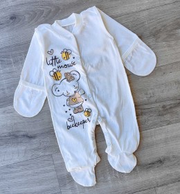 Человечек «Little mouse» молочный, девочка 0-3-6 месяцев