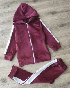 Костюм "Полоски" бордовый, девочка 3-5-7-9 лет