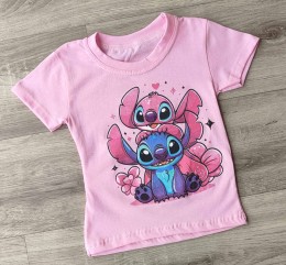 Футболка "Стич" розовый, девочка 1,5-3-5-7-9  лет
