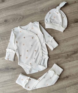 Комплект «Лапки» білий, унисекс 0-3 месяцев