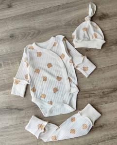 Комплект «Мишка» білий, унисекс 0-3 месяцев