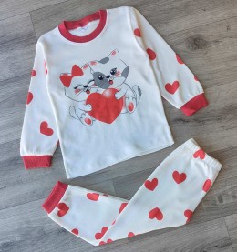 Пижама Supermini "Котики" красный, девочка 4-5-6 лет
