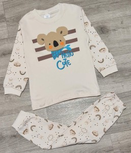 Піжама Supеrmini «Hello» бежевий, хлопчик 1-2-3 років