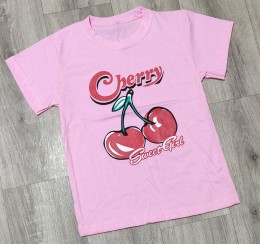 Футболка " Cherry"  розовый, девочка 10-11-12-13 лет