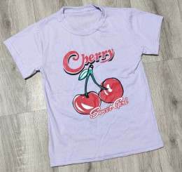 Футболка " Cherry"  фиолетовый(сиреневый), девочка 10-11-12-13 лет