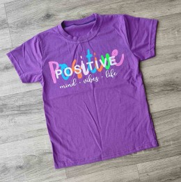 Футболка "Positive"  фіолетовий, дівчинка 10-11-12-13 років