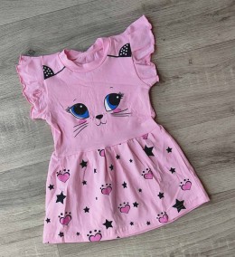 Платье «Кошка» розовый, 3-5-7-9 года