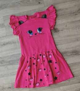 Платье «Кошка» малиновый, 3-5-7-9 года