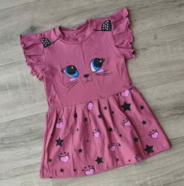 Платье «Кошка» коричневый(терракотовый), 3-5-7-9 года