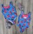Купальник No Brand "Розы", голубой,девочка 1-2-3-4-5 лет, фото 1