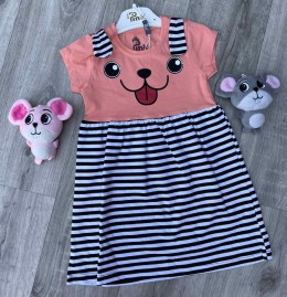 Платье Mini Pink "Полоска", персиковый, 2-3-4-5 лет
