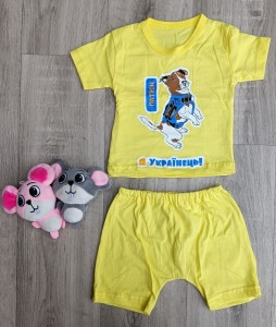 Костюм " Я Українець!" желтый, мальчик 6-9-12-24 месяцев