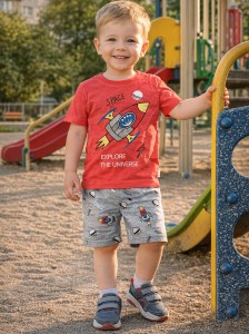 Костюм Веtus Bebe "Space" помаранчевий, хлопчик 6-9-12-18 місяців