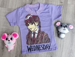 Футболка "Wednesday" сиреневая, девочка 1-2-3-4-5 лет