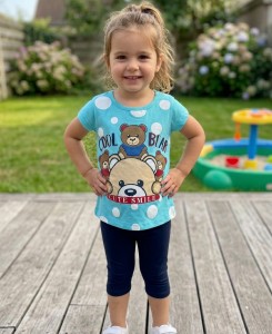 Костюм Kuculmus «Cool Bear» бирюзовый, девочка 2-3-4-5 лет