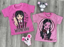 Футболка "Wednesday " розовая, девочка 1-2-3-4-5 лет