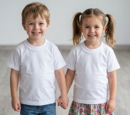 Футболка "Однотонная" белая, унисекс 3-4-5-6-7 лет