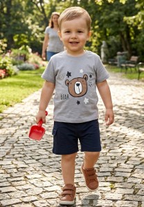 Костюм Partner «Bear» сірий, хлопчик 9-12-18-24 місяців