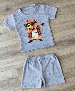 Костюм «Бобер» серый, мальчик 3-5-7-9 лет