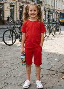 Костюм «Однотонний» червоний, дівчинка 5-6-7-8 років