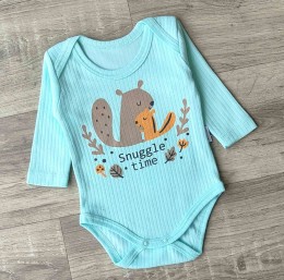 Боді Findik "Snuggle time" зелений (м'ятний/бірюзовий), унісекс 3-6-9-12-18 місяців