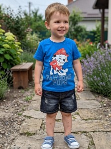 Костюм Mini Joy «Pawsome pups» синий, мальчик 6-9-12-18 месяцев