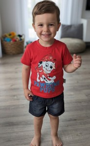 Костюм Mini Joy "Pawsome pups" червоний, хлопчик 6-9-12-18 місяців