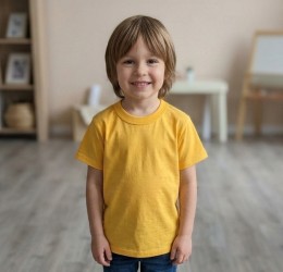 Футболка «Однотонная» желтый, унисекс 5-6-7-8 лет