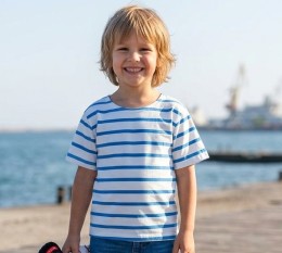 Футболка «Полосочка» синий, мальчик 6-7-8-9 лет