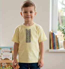 Футболка «Вышиванка» жёлтый, мальчик 6-7-8-9 лет