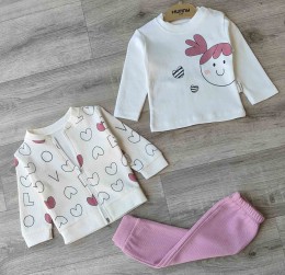 Костюм Hunny Kids «Love» коричневый(терракотовый), девочка 6-9-12-18 месяцев