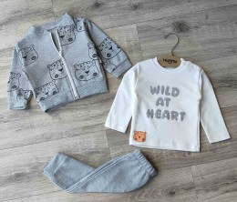 Костюм Hunny Kids «Тигрёнок» серый, мальчик 6-9-12-18 месяцев