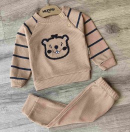 Костюм Hunny Kids «Бобер» коричневый, мальчик 6-9-12-18 месяцев
